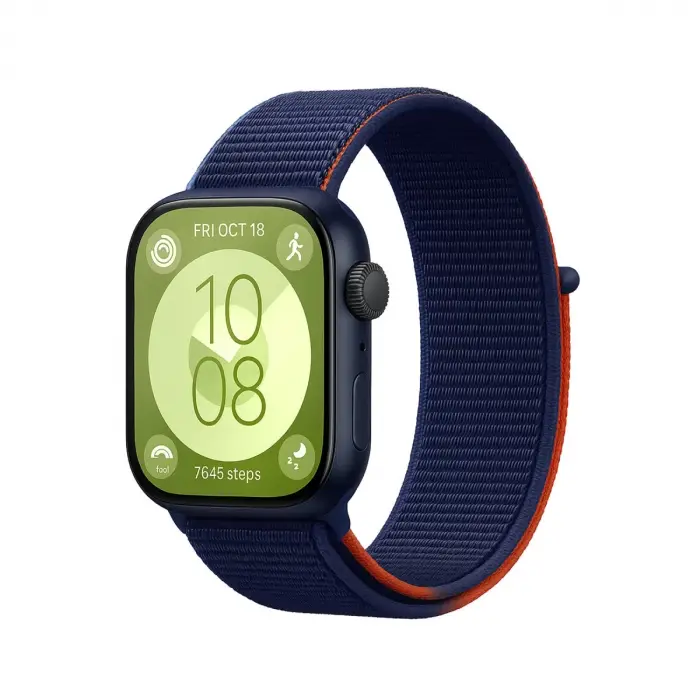 Huawei Fit 4 Hasırlı Cırtcırtlı Kordon - Lacivert-turuncu