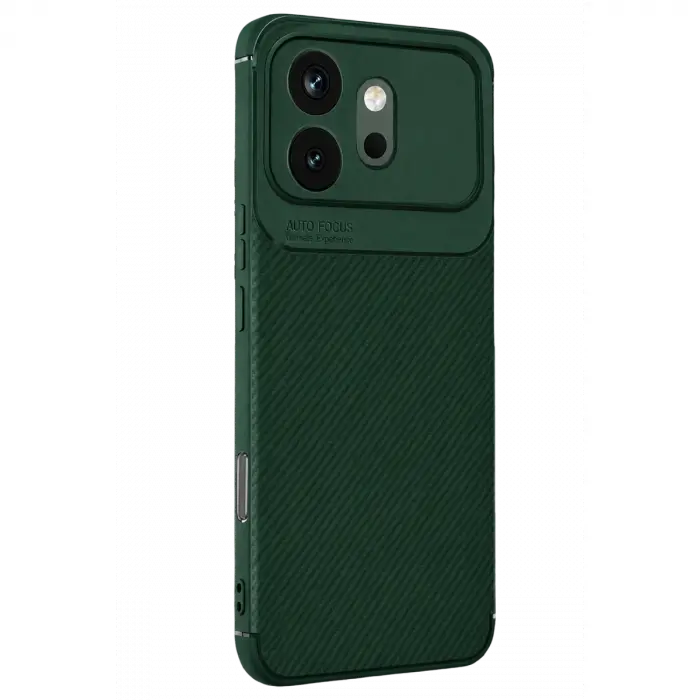 Huawei Honor 600 Auto Focus Karbon Kapak - Koyu Yeşil