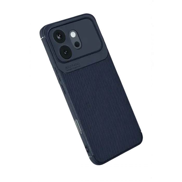 Huawei Honor 600 Auto Focus Karbon Kapak - Lacivert