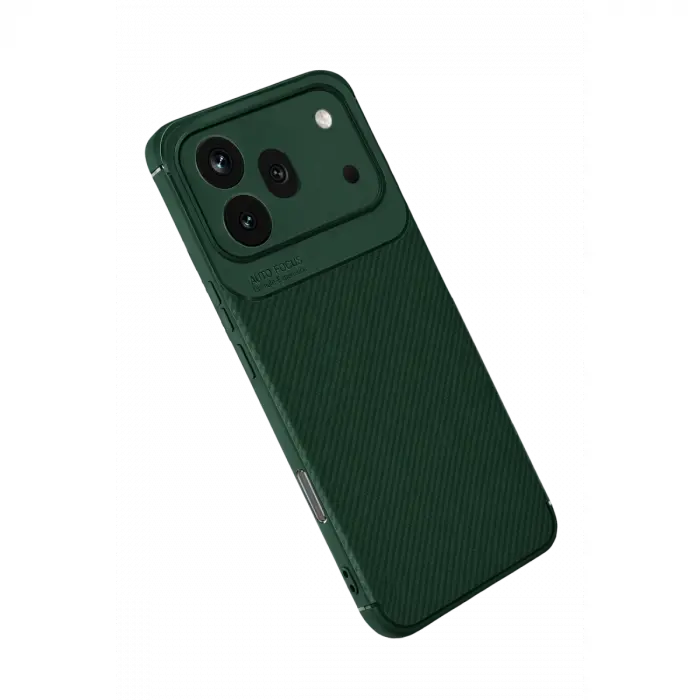 Huawei Honor 600 Pro Auto Focus Karbon Kapak - Koyu Yeşil