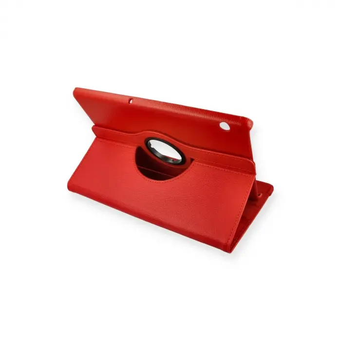 Huawei Mediapad T5 10 Kılıf 360 Tablet Deri Kılıf - Kırmızı
