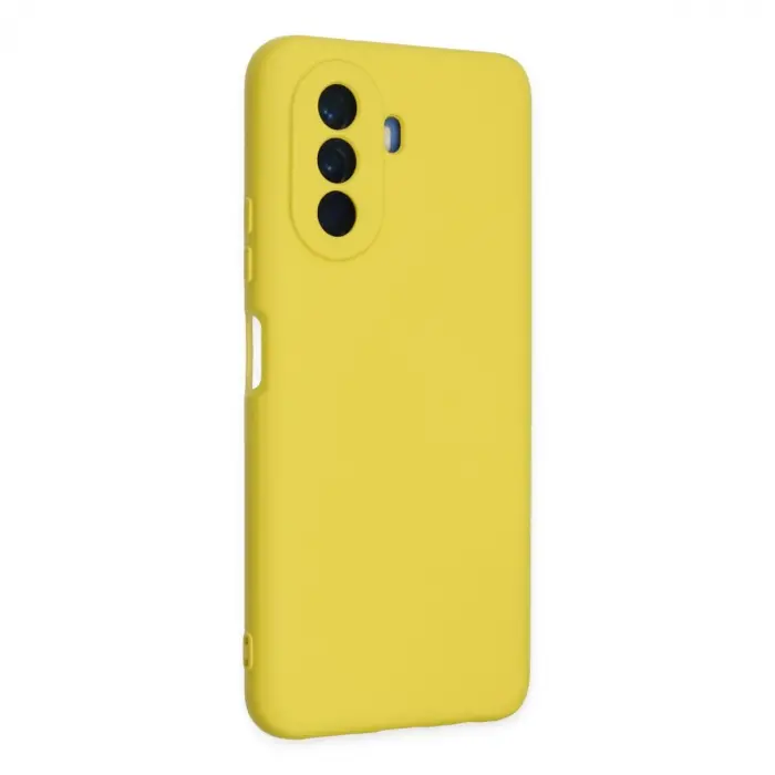 Huawei Nova Y70 Kılıf Nano İçi Kadife Silikon - Sarı