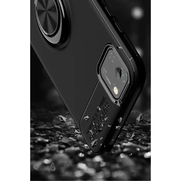 Huawei Y5p Kılıf Range Yüzüklü Silikon - Siyah-mavi