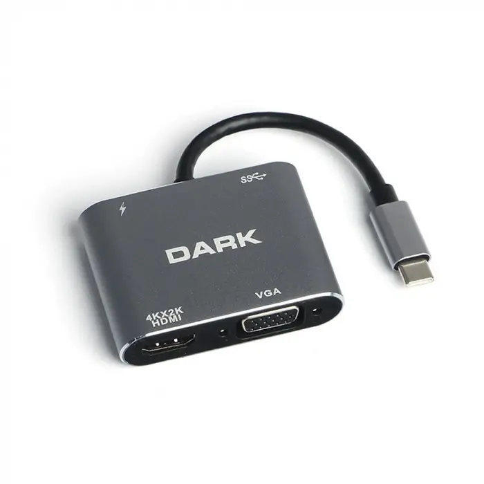 Hytech HY-USBC82 4K@30Hz Gri Metal 2xUSB3.0, 1xUSB (KDO)
