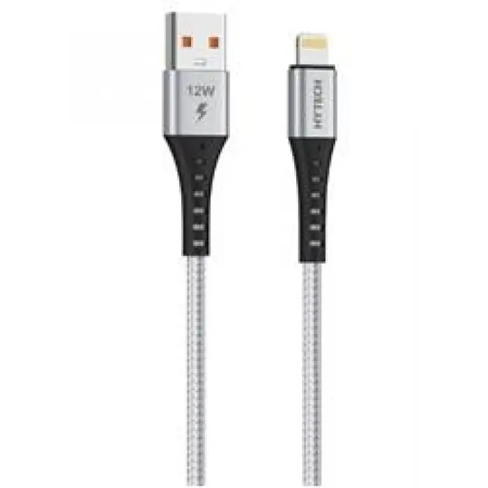 Hytech HY-X331 1m 2.4A Lightning Silver Gri Data + Şarj Kablosu (KDO)