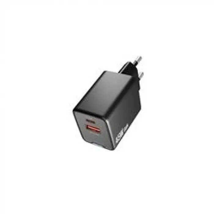 Hytech HY-XEG45 Type USB-C 45W PD + 18W USB QC 3.0 GAN Siyah Hızlı Ev Şarj Adaptörü (KDO)