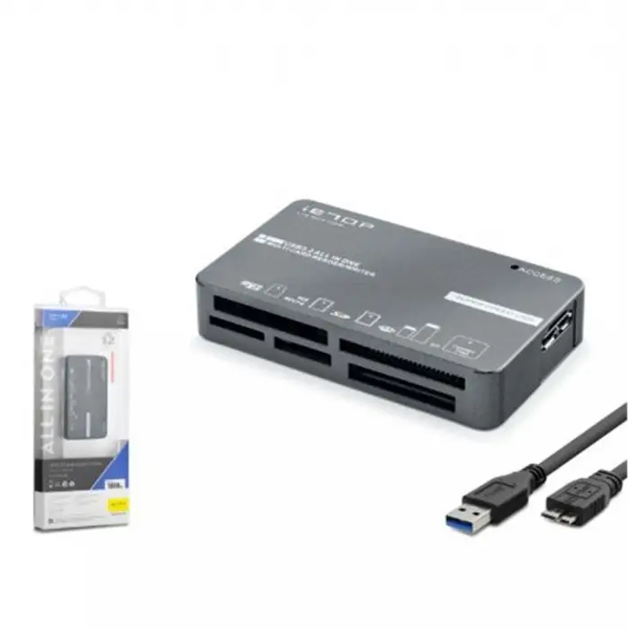iETOP C308 USB 3.2 Gen1 All in One Kart Okuyucu CF SD MicroSD MS XD 5 Gbps Siyah (KDO)