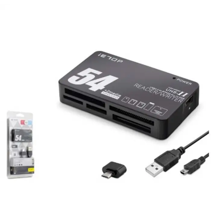 iETOP TC209 USB Type-C All in One Kart Okuyucu SD MicroSD MMC MS 480 Mbps Siyah (KDO)