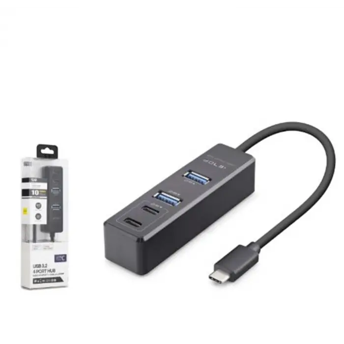 iETOP TU1009 Type-C 3.2 Gen2 Hub 4 Port 10 Gbps Siyah