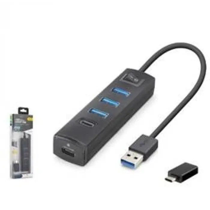 iETOP TU359 USB Type-C 3.2 Gen1 Anahtarlı Hub 4 Port 5 Gbps Siyah (KDO)