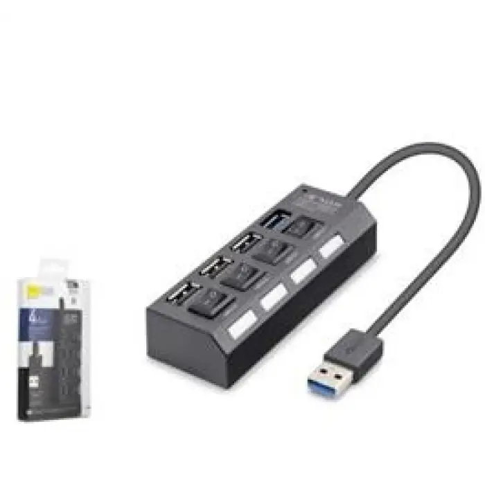 iETOP U3202 USB 3.0 Anahtarlı Hub 4 Port 5 Gbps Siyah (KDO)