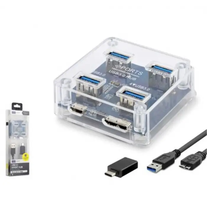 iETOP U331 USB Type-C 3.1 Gen1 Hub 4 Port 5 Gbps Şeffaf (KDO)