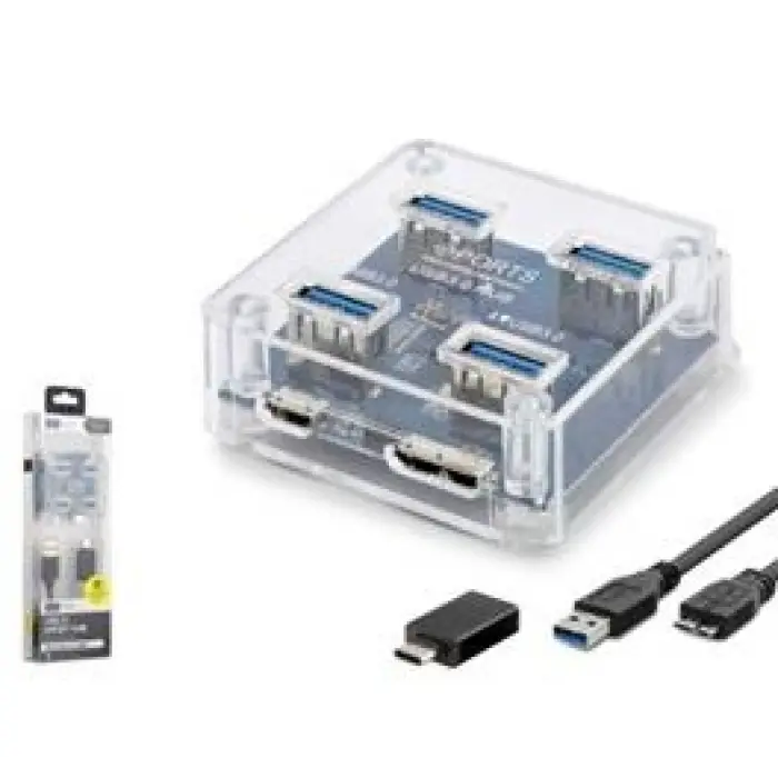 iETOP U331 USB Type-C 3.1 Gen1 Hub 4 Port 5 Gbps Şeffaf (KDO)