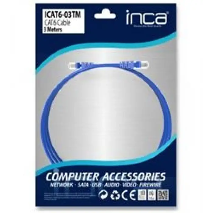 INCA ICAT6-03TM  3  Metre Mavi Kablo