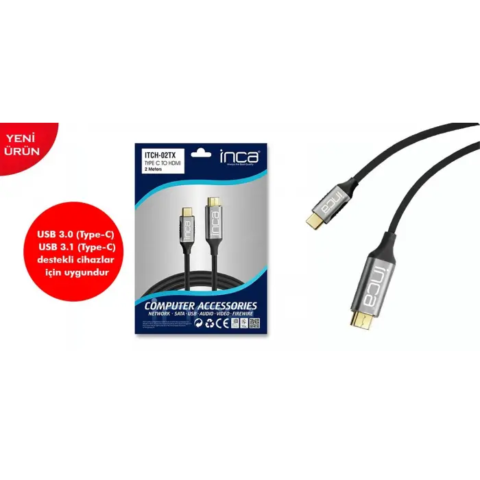 Inca IMHD-50T 5mt 1,4 V 3D Altın Uçlu HDMI Kablo (KDO)
