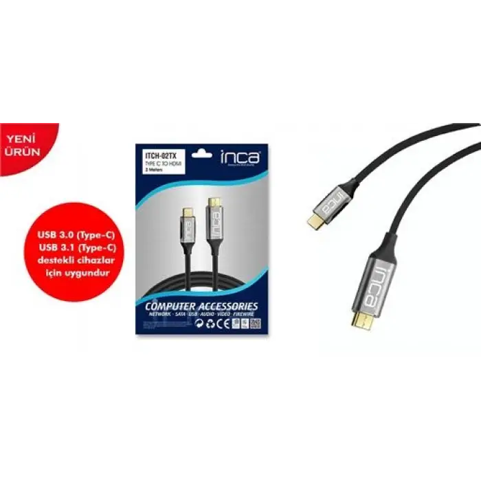 Inca IMHD-50T 5mt 1,4 V 3D Altın Uçlu HDMI Kablo (KDO)