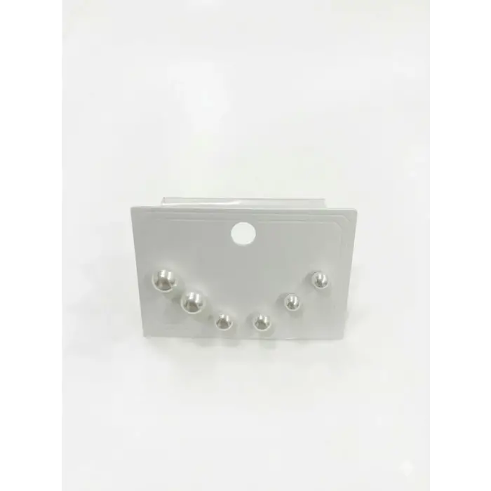 İnci ( İğne Kısmı Rodyum Kaplama ) Zirkon Taşlı Pirinç Altılı  Kombin Küpe - Kp00656