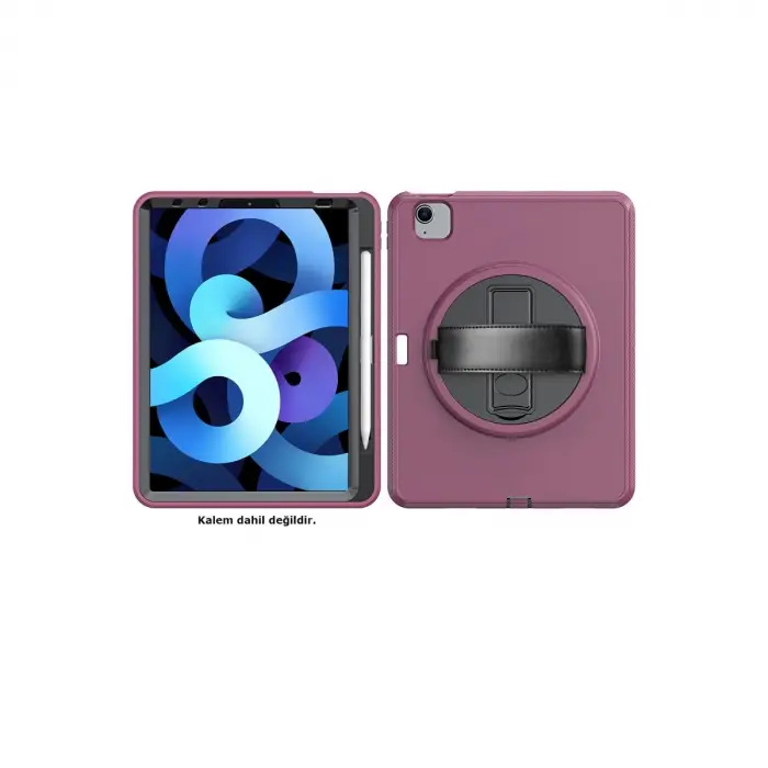 İpad 2022 10.9 (10.nesil) Kılıf Hand Strap Tablet Kılıfı - Mürdüm