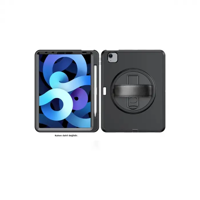 İpad 2022 10.9 (10.nesil) Kılıf Hand Strap Tablet Kılıfı - Siyah