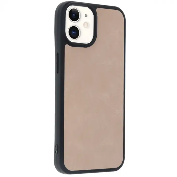İphone 11 Kılıf Aras Deri Kapak - Pudra