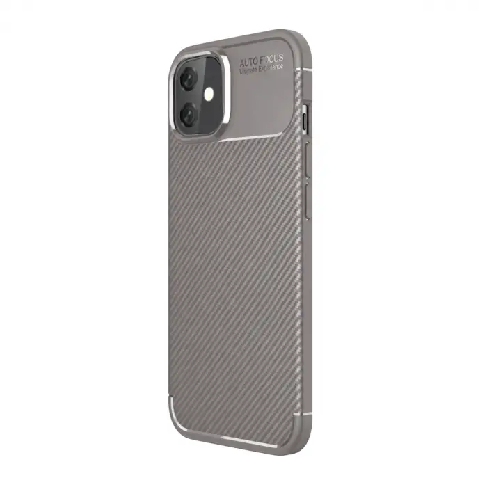 İphone 11 Kılıf Auto Focus Karbon Kapak - Gri