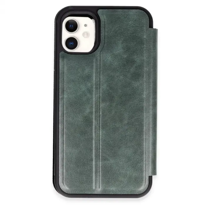 İphone 11 Kılıf Flip Cover - Koyu Yeşil