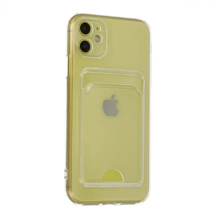 İphone 11 Kılıf Kart Şeffaf Silikon - Şeffaf