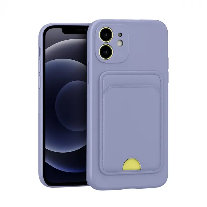 İphone 11 Kılıf Kelvin Kartvizitli Silikon - Lila