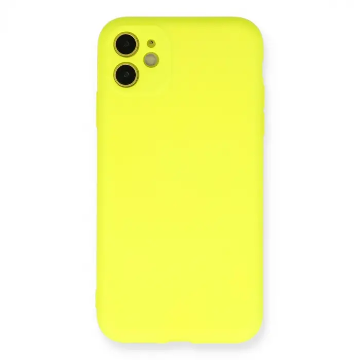 İphone 11 Kılıf Nano İçi Kadife Silikon - Sarı