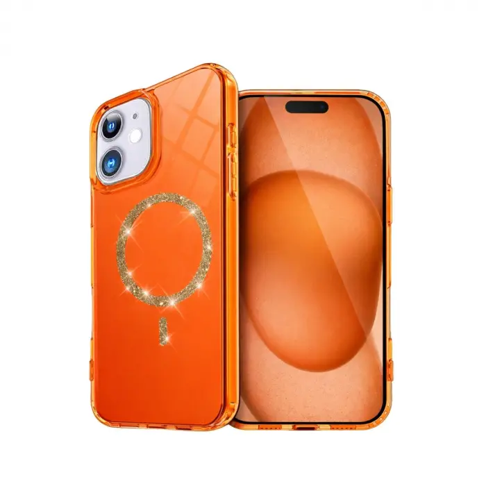 İphone 11 Live Diamond Magsafe Kapak - Turuncu
