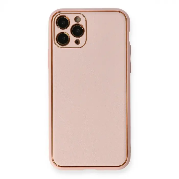 İphone 11 Pro Kılıf Coco Deri Silikon Kapak - Pembe