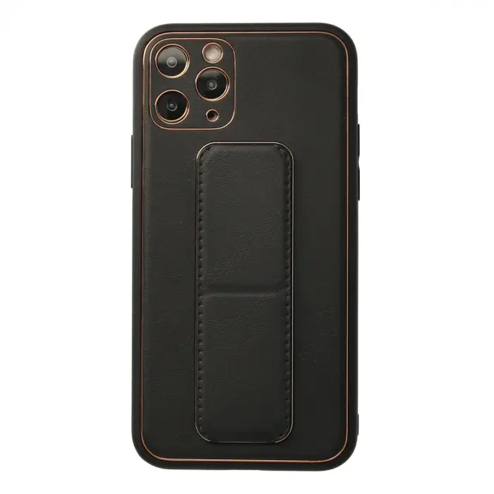 İphone 11 Pro Kılıf Coco Deri Standlı Kapak - Siyah