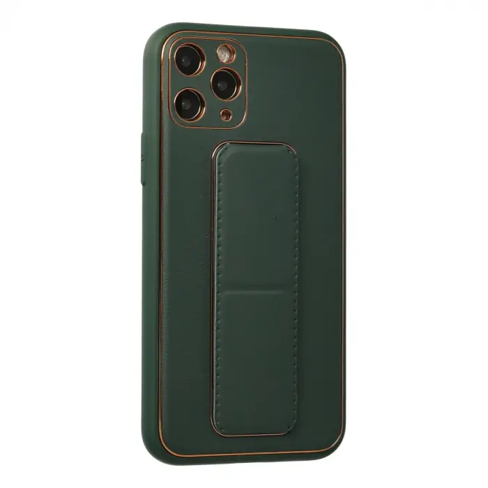 İphone 11 Pro Kılıf Coco Deri Standlı Kapak - Yeşil