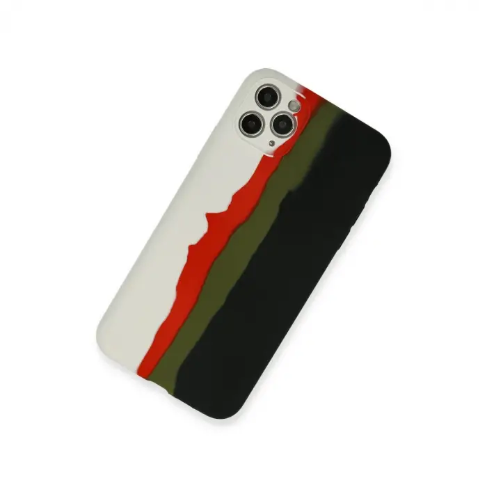 İphone 11 Pro Kılıf Ebruli Lansman Silikon - Beyaz-siyah