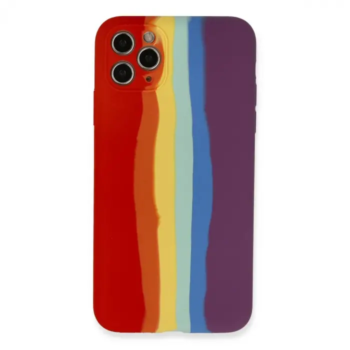 İphone 11 Pro Kılıf Ebruli Lansman Silikon - Kırmızı-mor