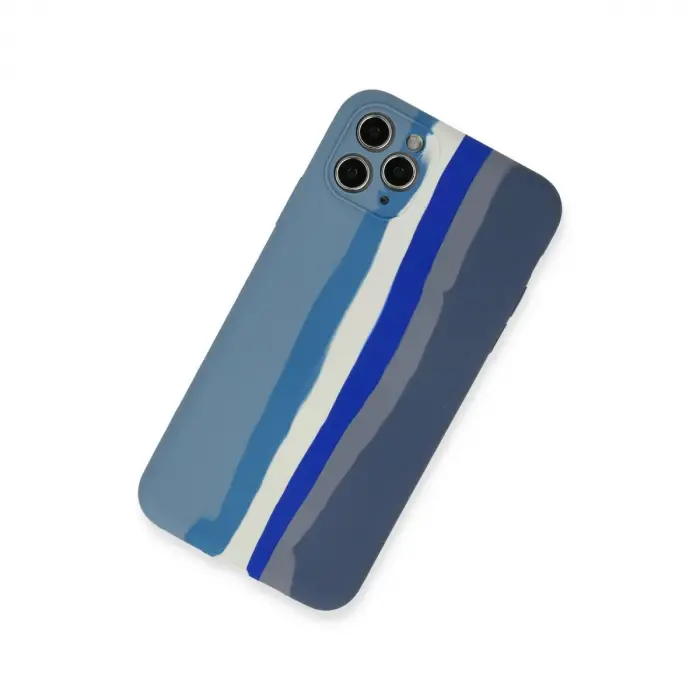 İphone 11 Pro Kılıf Ebruli Lansman Silikon - Mavi-gri