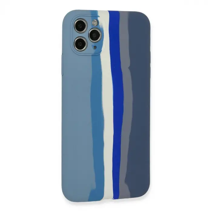 İphone 11 Pro Kılıf Ebruli Lansman Silikon - Mavi-gri