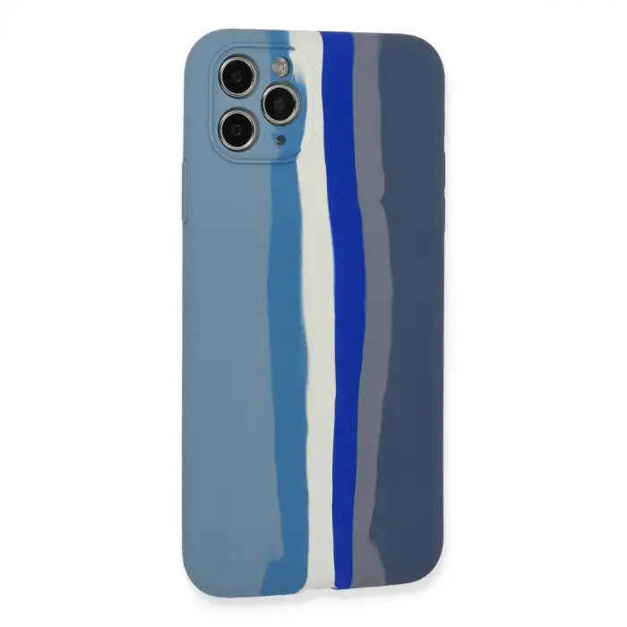 İphone 11 Pro Kılıf Ebruli Lansman Silikon - Mavi-gri