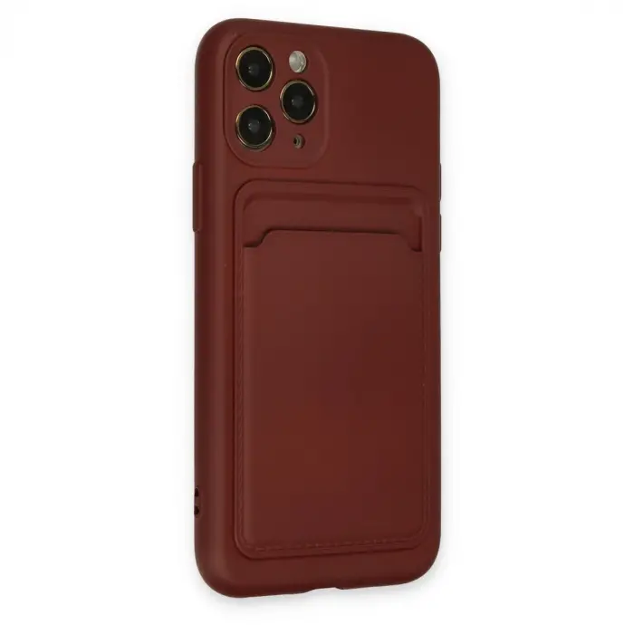 İphone 11 Pro Kılıf Kelvin Kartvizitli Silikon - Bordo