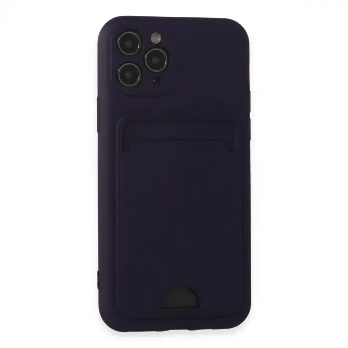 İphone 11 Pro Kılıf Kelvin Kartvizitli Silikon - Derin Mor