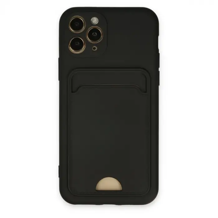 İphone 11 Pro Kılıf Kelvin Kartvizitli Silikon - Siyah