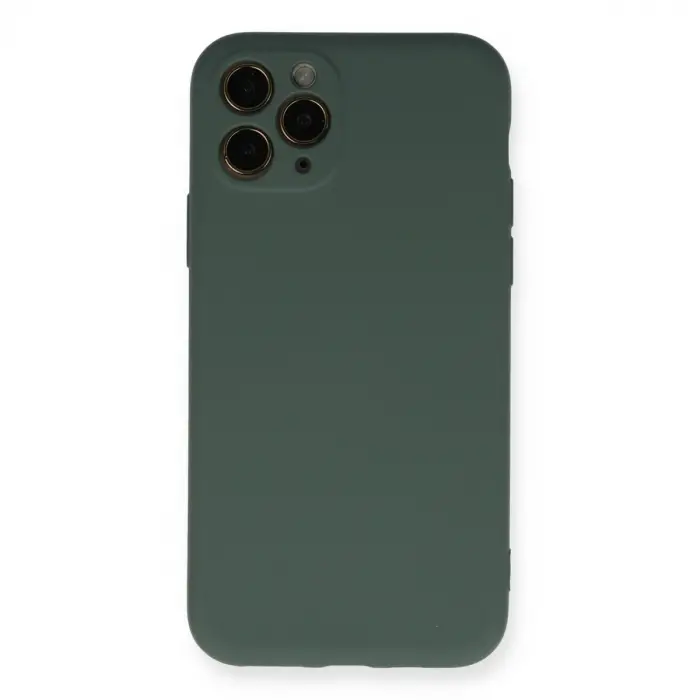 İphone 11 Pro Kılıf Nano İçi Kadife Silikon - Koyu Yeşil