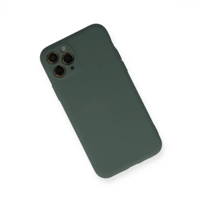 İphone 11 Pro Kılıf Nano İçi Kadife Silikon - Koyu Yeşil