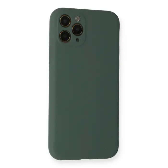 İphone 11 Pro Kılıf Nano İçi Kadife Silikon - Koyu Yeşil