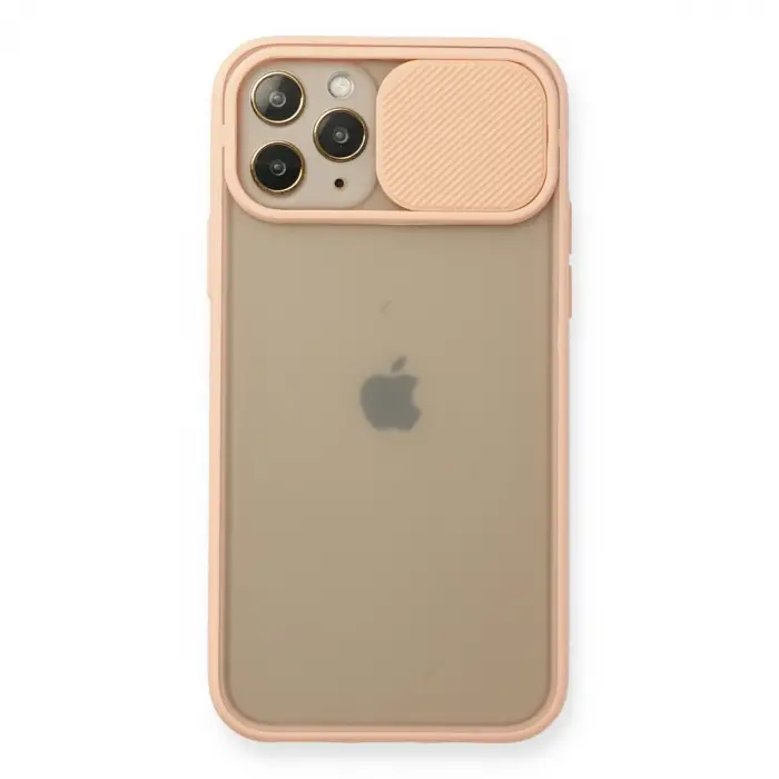 İphone 11 Pro Kılıf Palm Buzlu Kamera Sürgülü Silikon - Pembe