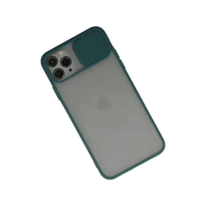 İphone 11 Pro Kılıf Palm Buzlu Kamera Sürgülü Silikon - Yeşil