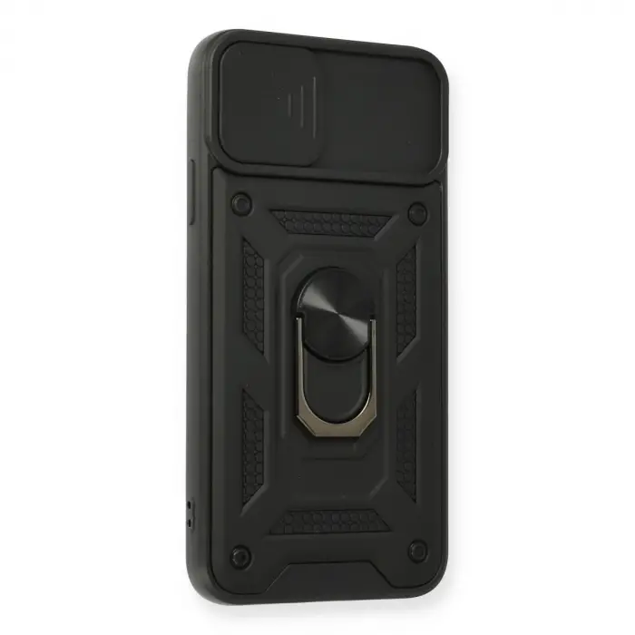 İphone 11 Pro Kılıf Pars Lens Yüzüklü Silikon - Siyah