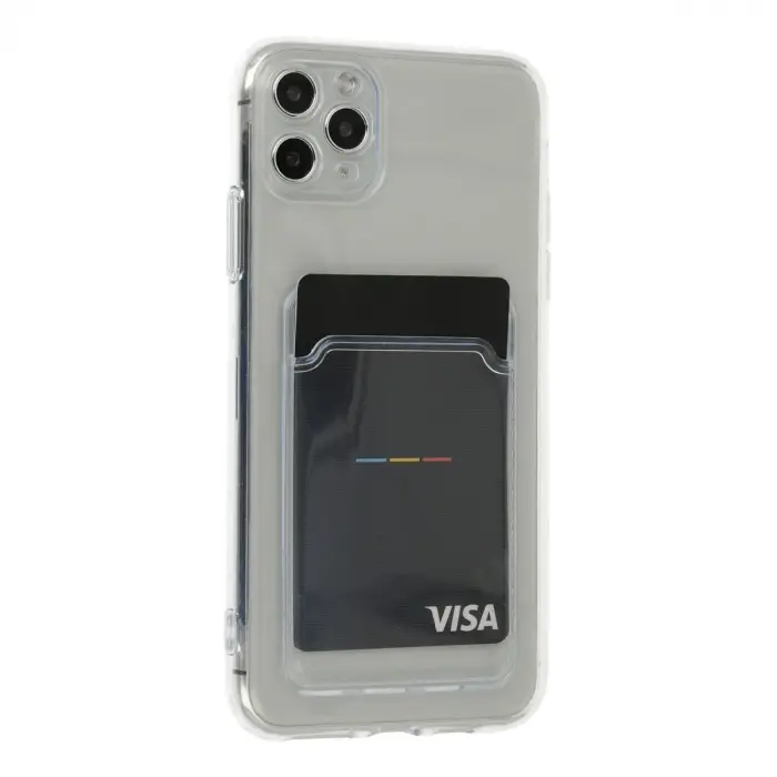 İphone 11 Pro Max Kılıf Kart Şeffaf Silikon - Şeffaf