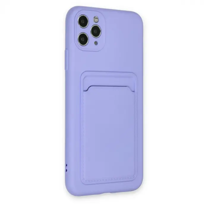 İphone 11 Pro Max Kılıf Kelvin Kartvizitli Silikon - Lila