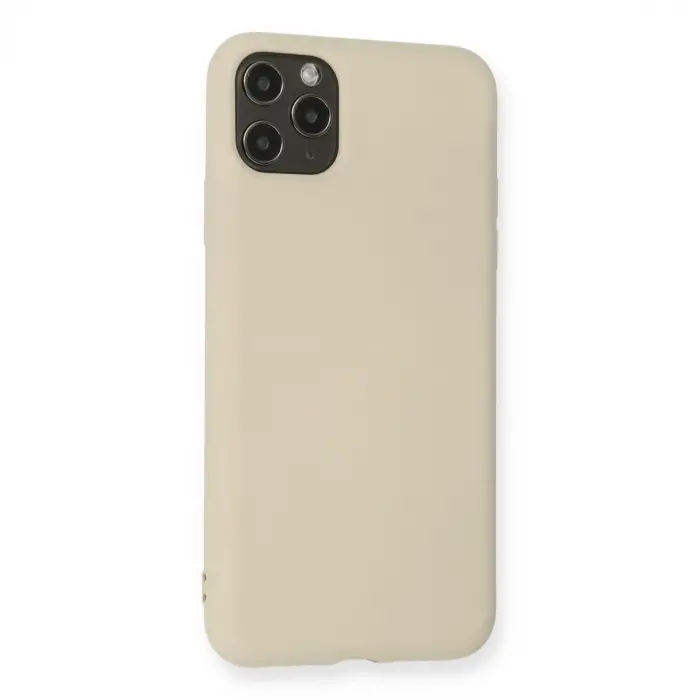 İphone 11 Pro Max Kılıf Nano İçi Kadife Silikon - Bej